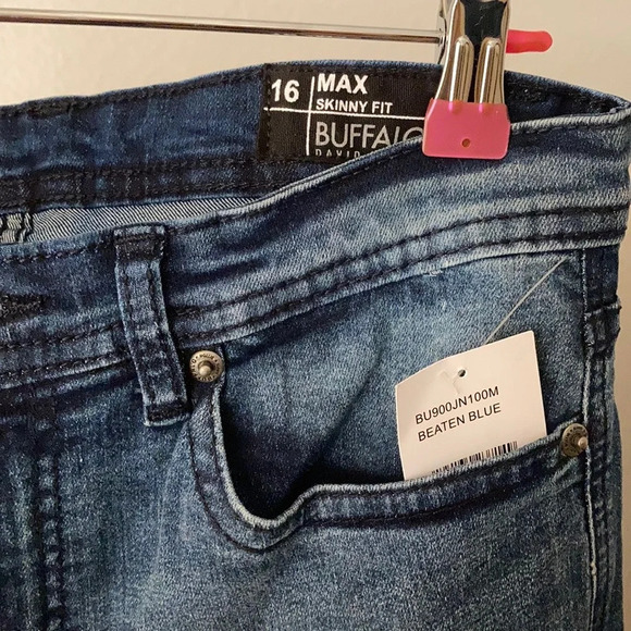 Mens Blue Skinny Jeans Size 16 BNWT Buffalo David Bitton - Picture 4 of 8